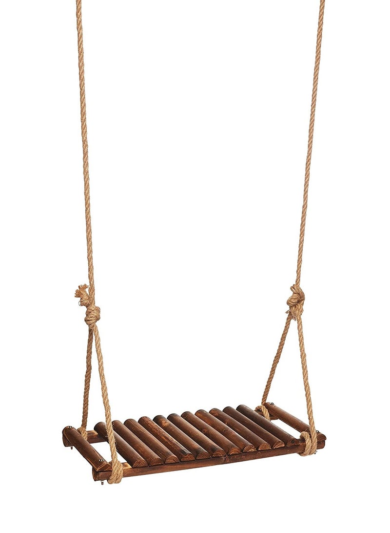 LINGWEI Wooden Swing Seat with Adjustable Rop Solid Wooden Hanging Swing Chair For Indoor and Outdoor - Image 5