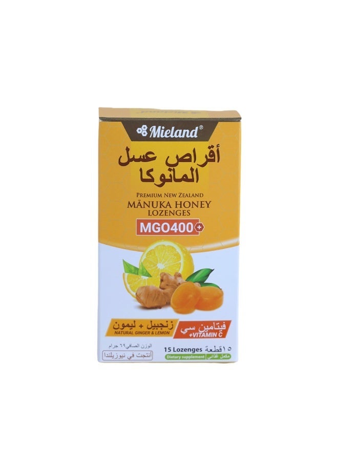Mieland Manuka Honey Lozenges with Ginger & Lemon - Image 1