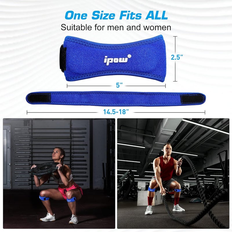IPOW 2 Pack Knee Pain Relief & Patella Stabilizer Knee Strap Brace Support for Hiking, Soccer, Basketball, Running, Jumpers Knee, Tennis, Volleyball & Squats - Image 4