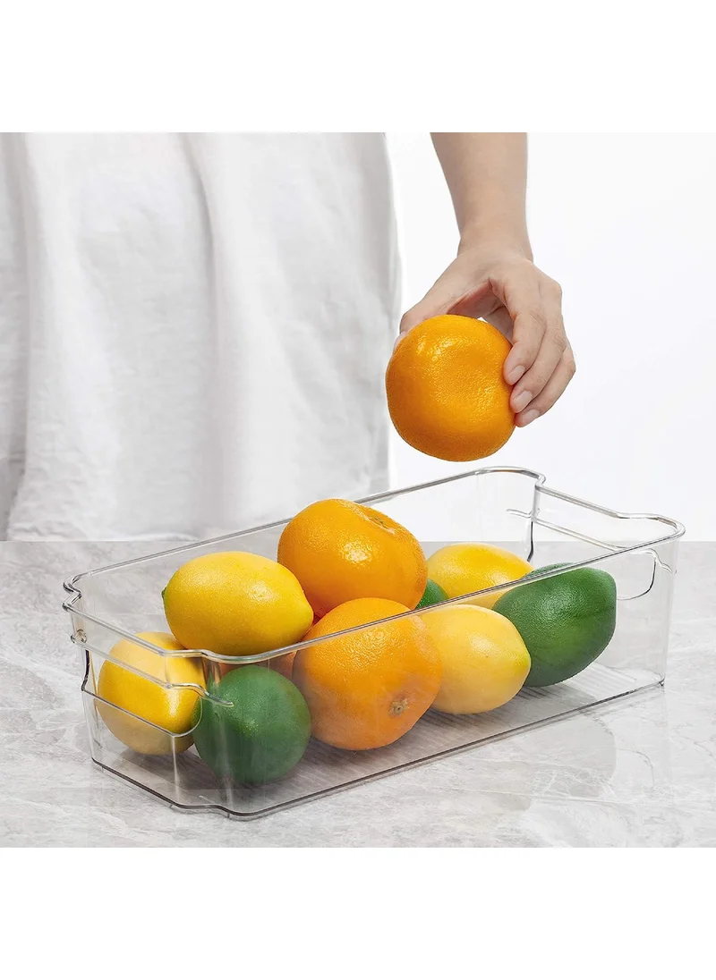 كويزيرا Refrigerator Organizer Bins - 8 Pieces, 12.5in Long, Clear