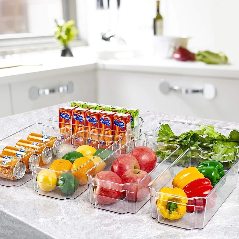 Casa Quesera Refrigerator Organizer Bins - 8 Pieces, 12.5in Long, Clear