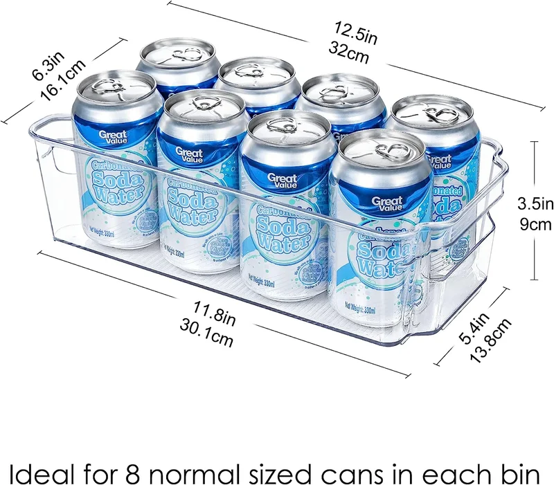 Casa Quesera Refrigerator Organizer Bins - 8 Pieces, 12.5in Long, Clear