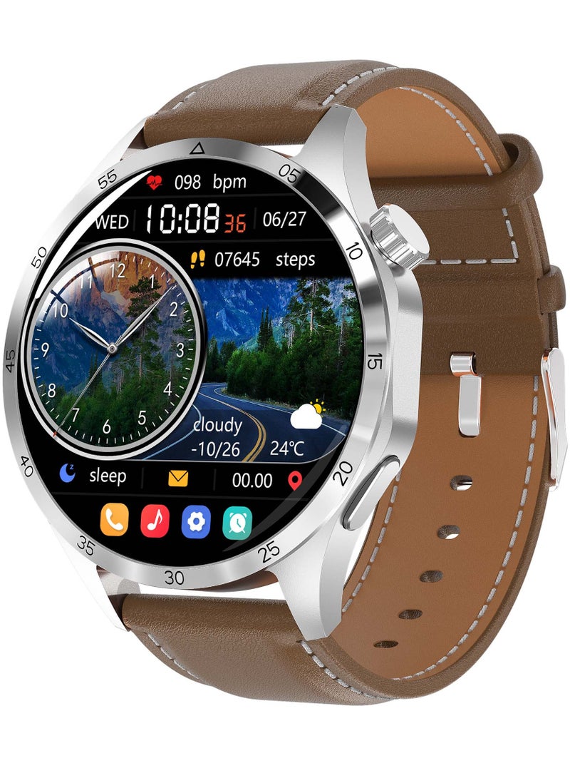 AROAQ WATCH GT 4 Pro Plus Smart Watch Men GPS Tracker 48MM AMOLED HD Screen IP68 Waterproof Long Battery Latest Smartwatch Brown - Image 1