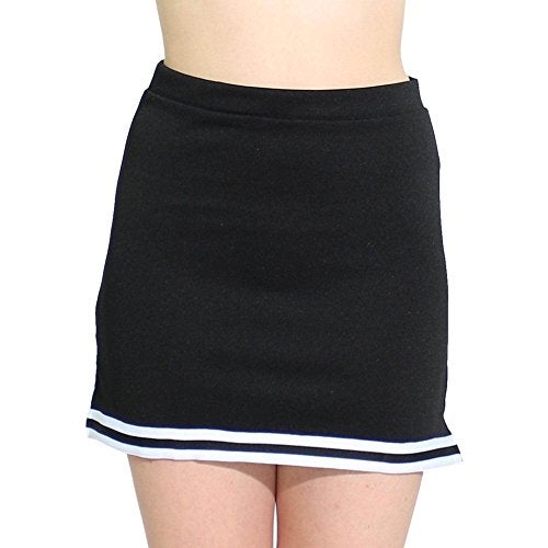 Danzcue Women’s A-Line Cheerleading Uniform Skirts Cheerleader Costume for Women, Black White, Small - Image 5