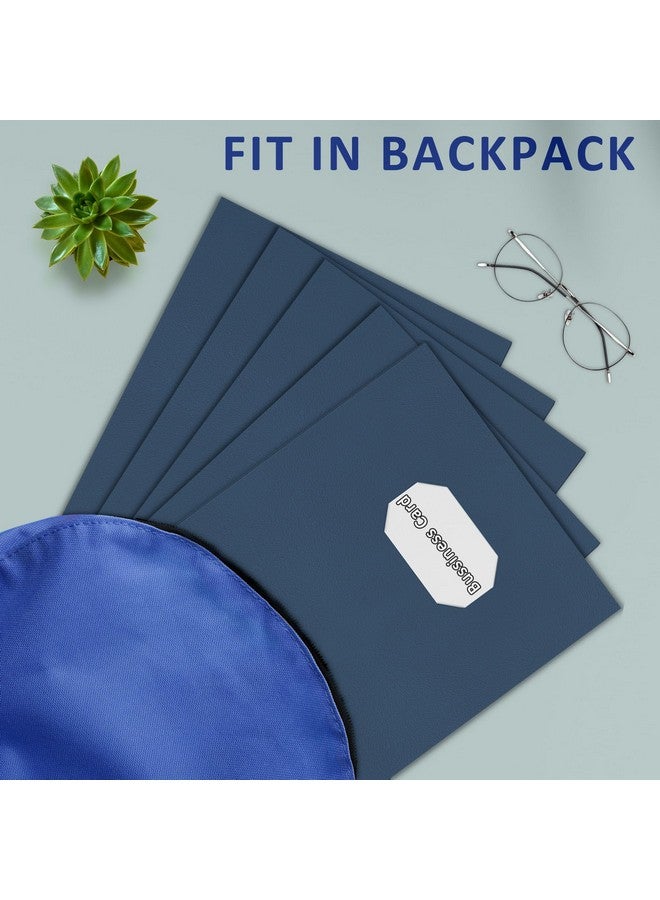 هاوتوكو مجلدات ذات جيوب، عبوة من 25 مجلدًا بجيبين تناسب حجم الخطاب، مجلد ملفات مع جيوب للمدرسة والمكتب والأعمال المنزلية، ورق منقوش على الوجهين، أزرق غامق - Image 4