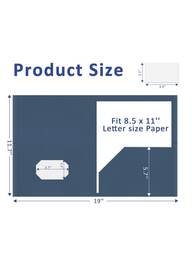 هاوتوكو مجلدات ذات جيوب، عبوة من 25 مجلدًا بجيبين تناسب حجم الخطاب، مجلد ملفات مع جيوب للمدرسة والمكتب والأعمال المنزلية، ورق منقوش على الوجهين، أزرق غامق - Image 2