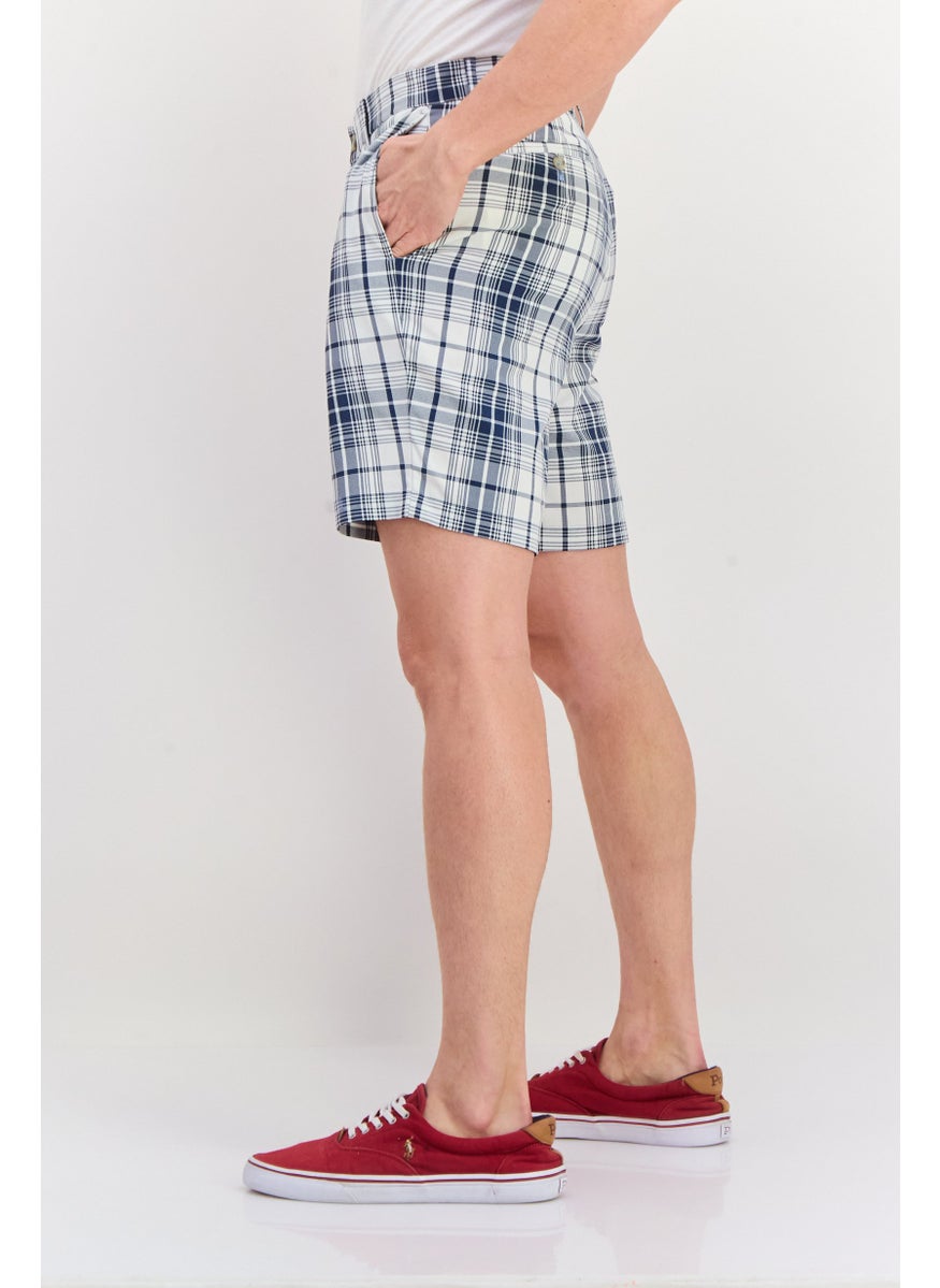 Tailorbyrd - Men Plaid Basic Short, Navy - Image 1