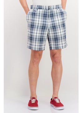 Men Plaid Basic Short, Navy