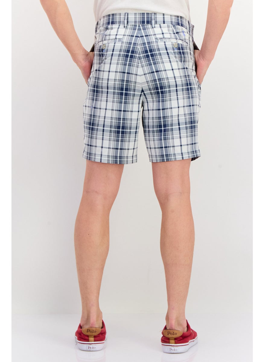 Tailorbyrd - Men Plaid Basic Short, Navy - Image 1