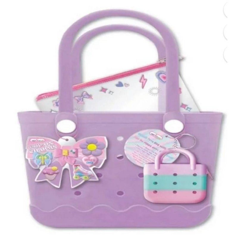 Hot Focus Bowtiful Beach Tote Bag With Charms (Purple)