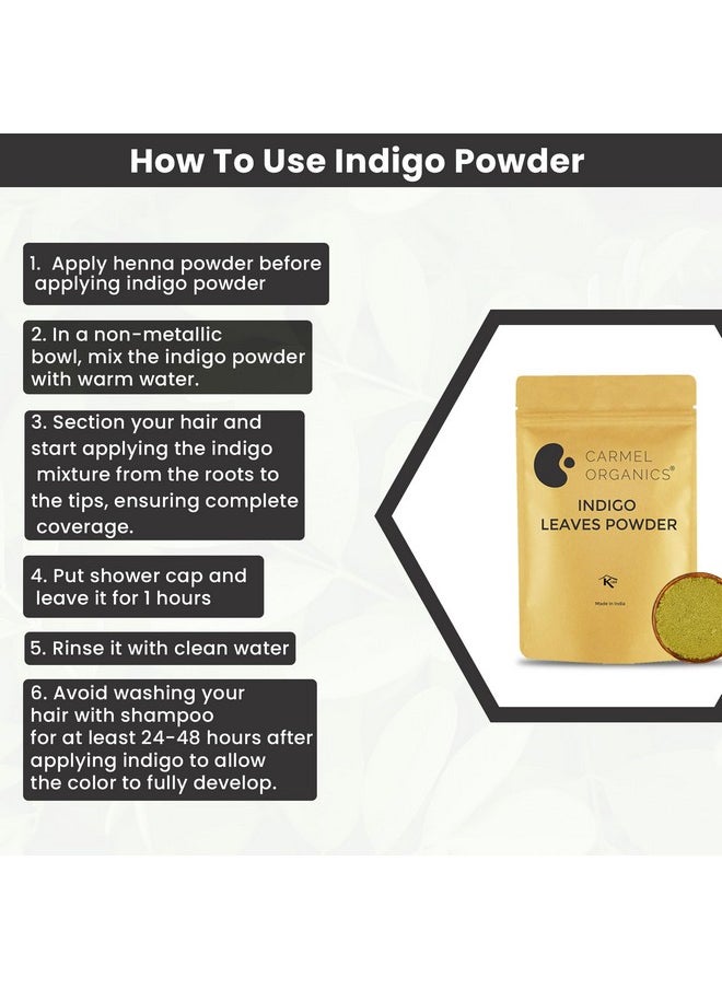CARMEL ORGANICS - Hair Color Henna & Indigo Leaves Powder Combo (340Gm Each) | No Added Preservative And Additives | Non-Gmo | Made By Pure And Natural Dried Leaves - Image 1