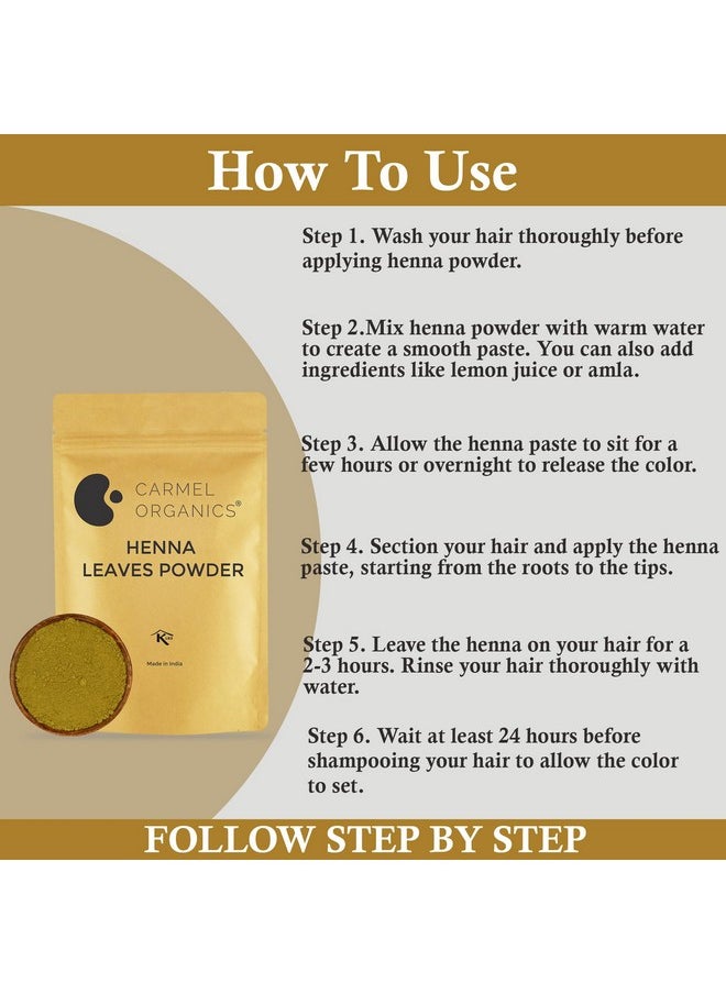 CARMEL ORGANICS - Hair Color Henna & Indigo Leaves Powder Combo (340Gm Each) | No Added Preservative And Additives | Non-Gmo | Made By Pure And Natural Dried Leaves - Image 1