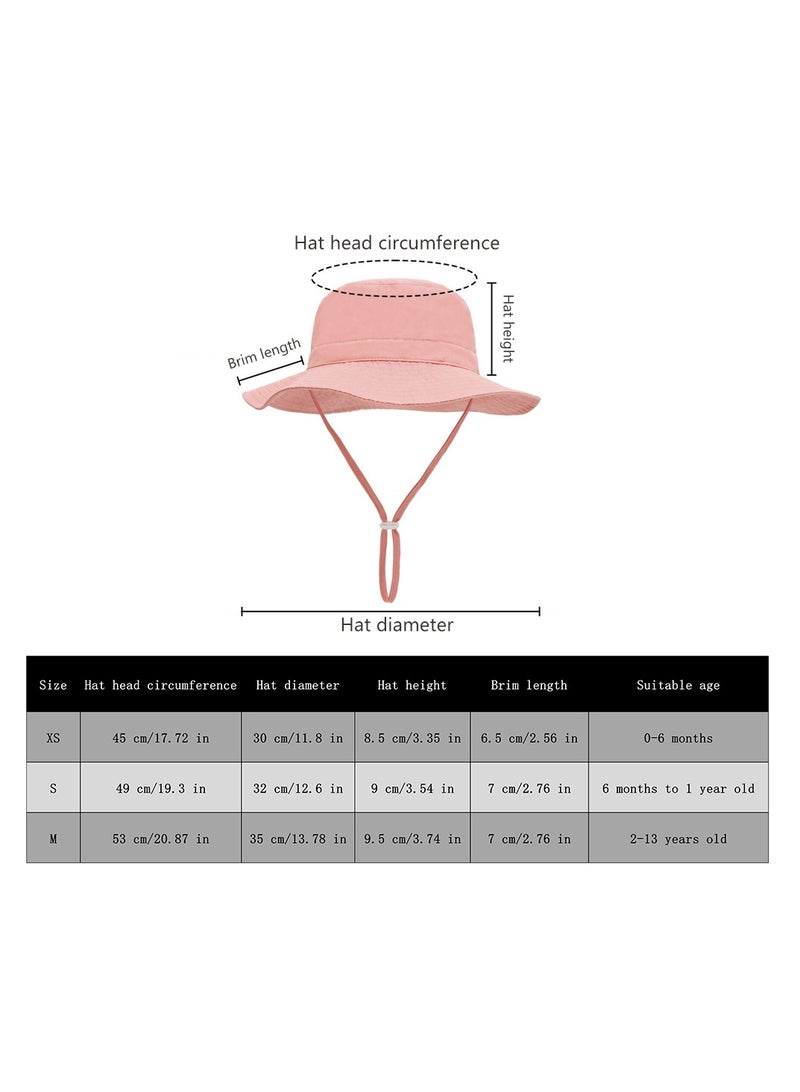 قبعة دلو الطفل الصيفي واسعة الحواف قبعات الشاطئ القابلة للتعديل للأولاد والبنات واقية من الشمس قبعة الشاطئ قبعات الأطفال (البيج xs) - Image 3