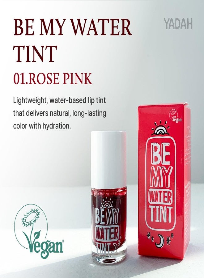 يادا YADAH Be My Water Tint (01 Rose Pink) | صبغة شفاه وخدود مقاومة للتلطخ والماء وتدوم طويلاً | لون خفيف الوزن قابل للبناء لإطلالة متدرجة على طريقة الجمال الكوري، نباتي، 0.33 أونصة سائلة. - Image 2