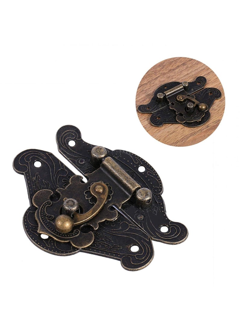 GLOGLOW GLOGLOW Antique Bronze Hasp Vintage Decorative Cabinet Latches Hasp Pad Lock Clasp for Jewelry Wooden Box Case Chest6654mm  - Image 3
