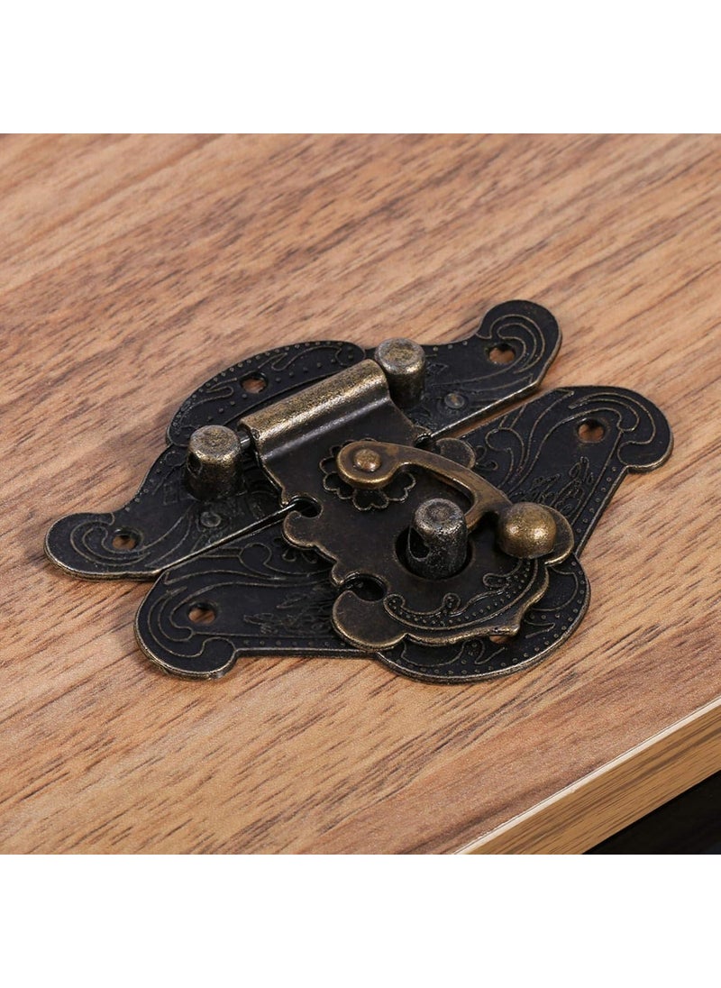 GLOGLOW GLOGLOW Antique Bronze Hasp Vintage Decorative Cabinet Latches Hasp Pad Lock Clasp for Jewelry Wooden Box Case Chest6654mm  - Image 2