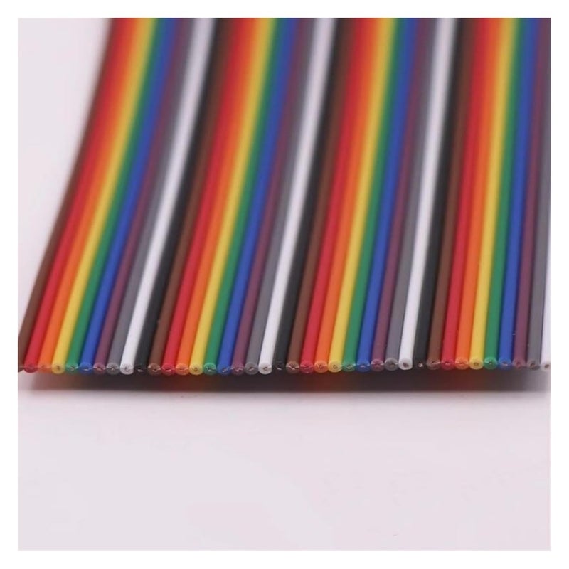 Grey Flat Ribbon Cable 1M 2M 3 Meters 4M 5M 10M 40pin Wire Flat Color Rainbow Ribbon Cable for 2.54mm IDC Connector(2M) - Image 2