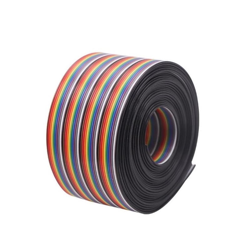 Grey Flat Ribbon Cable 1M 2M 3 Meters 4M 5M 10M 40pin Wire Flat Color Rainbow Ribbon Cable for 2.54mm IDC Connector(2M) - Image 1