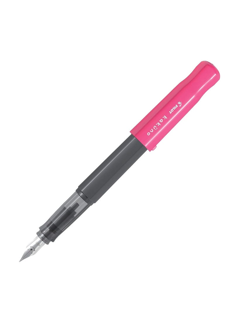 PILOT Kakuno Fountain Pen Pink Body With One Ink Cartridge Medium Tip  - Image 4
