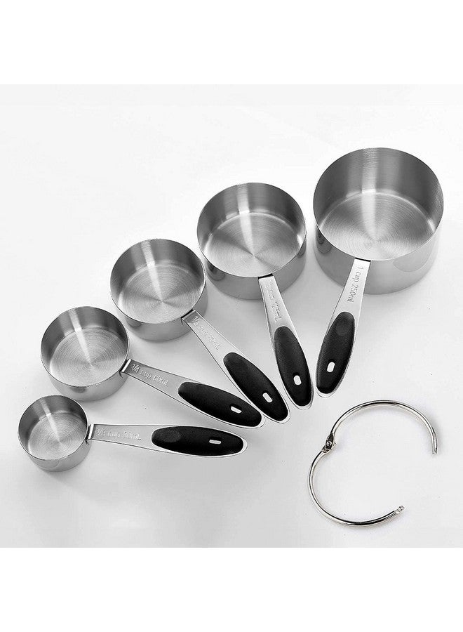 EDELIN Measuring Cups and Magnetic Measuring Spoons Set, Stainless Steel 5 Cups and 7 Spoons (Black) - Image 2
