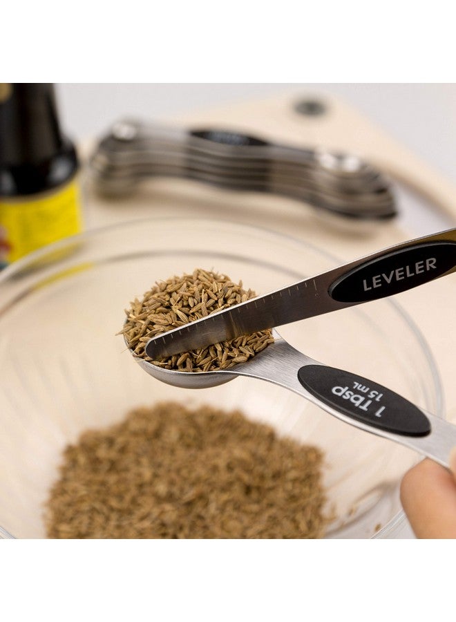 EDELIN Measuring Cups and Magnetic Measuring Spoons Set, Stainless Steel 5 Cups and 7 Spoons (Black) - Image 4