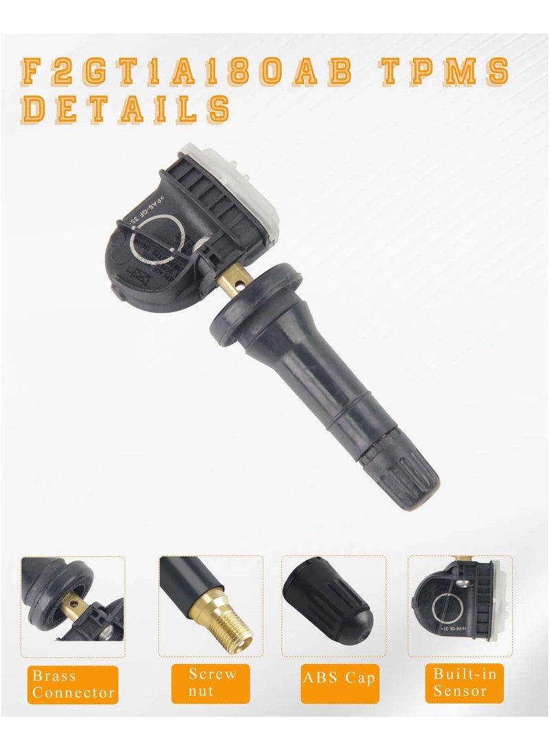 ستارويل مستشعر ضغط الإطارات F2GT1A180AB، مجموعة حساسات TPMS من 4 قطع متوافقة مع فورد F350 2015 و2016 وف150 وإكسبلورر وماستنج وإدج من 2015-2019، بديل ل لينكولن كونتيننتال MKX، يحل محل F2GZ-1A189-A F2GT1A180AB  - Image 2