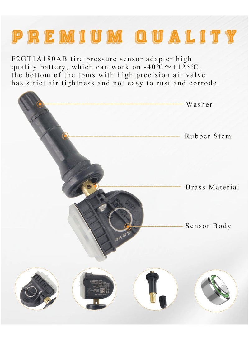 ستارويل مستشعر ضغط الإطارات F2GT1A180AB، مجموعة حساسات TPMS من 4 قطع متوافقة مع فورد F350 2015 و2016 وف150 وإكسبلورر وماستنج وإدج من 2015-2019، بديل ل لينكولن كونتيننتال MKX، يحل محل F2GZ-1A189-A F2GT1A180AB  - Image 4