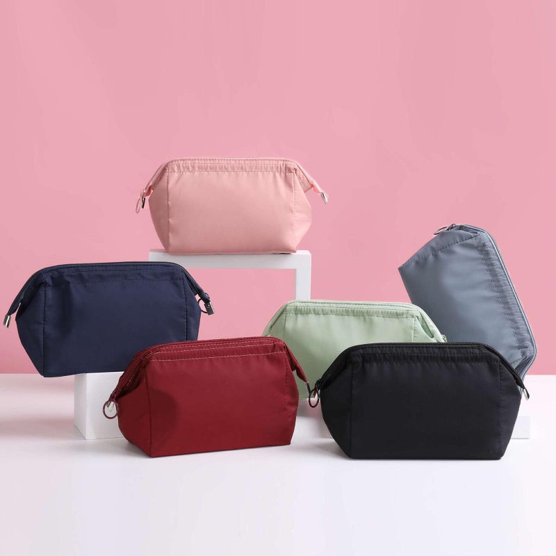 Water Resistant Toiletry Bag With Multiple Pockets Lightweight Nylon Cosmetic Travel Bag Blue - Image 3