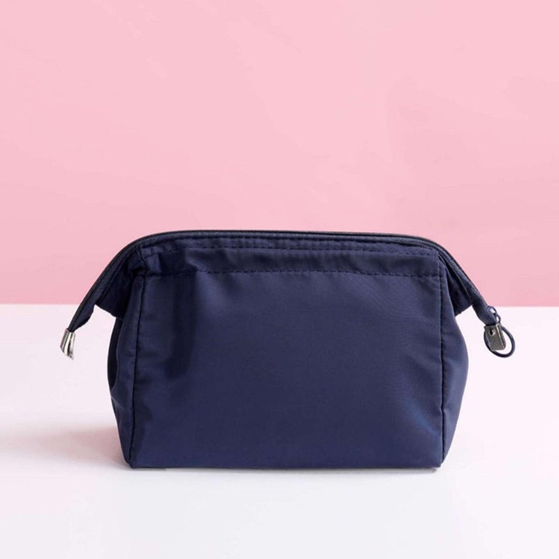 Water Resistant Toiletry Bag With Multiple Pockets Lightweight Nylon Cosmetic Travel Bag Blue - Image 4