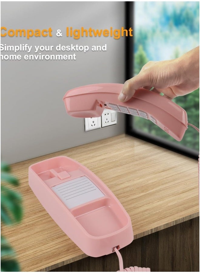 Generic - Wall Phone Design Landline with Corded, Loud Volume, Flashing Light and Large Button, Desk Mounted Analog for House Home Office Company Hotel Call Center - Image 1