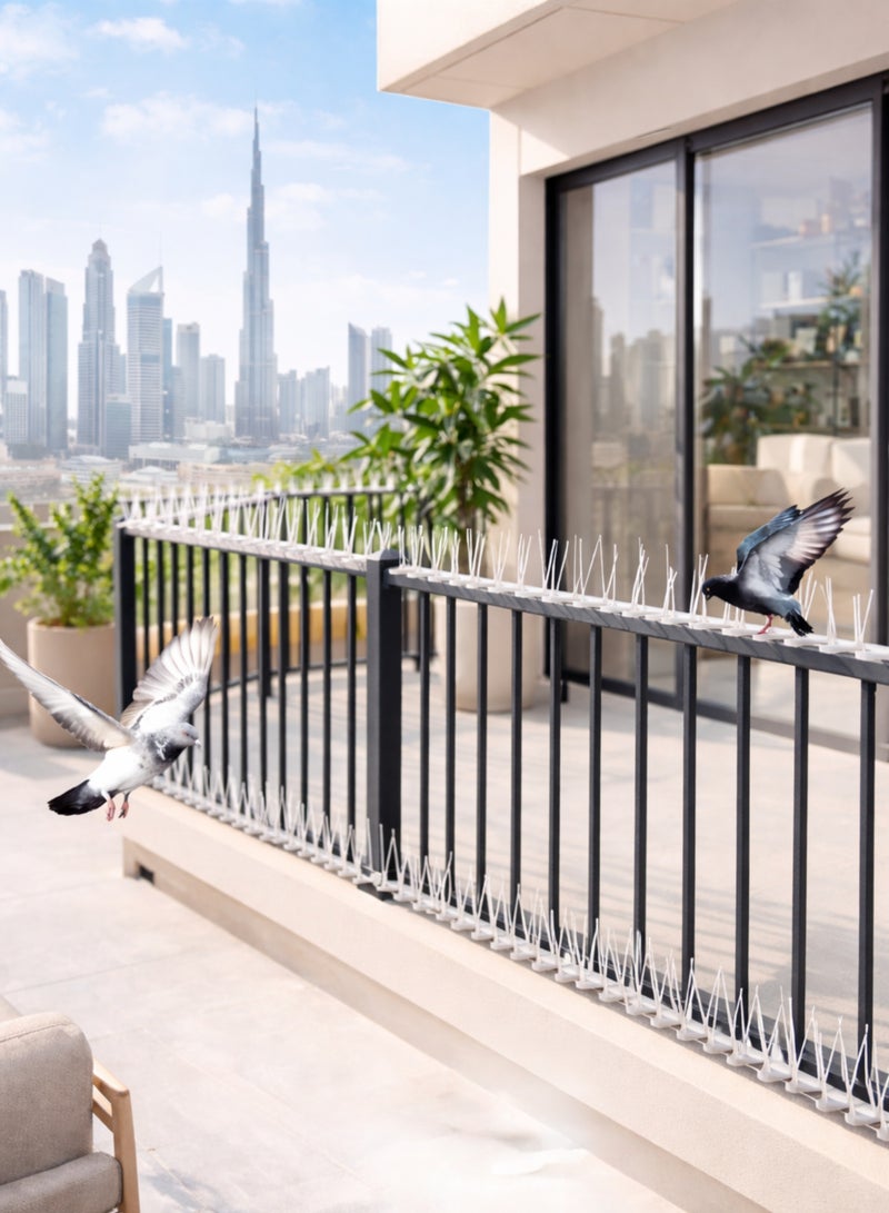 مسامير طاردة للطيور - 5 قطع من المسامير الآمنة والفعالة لردع الطيور للشرفات والحواف والأسوار والأسقف | مصنوعة من البلاستيك المقاوم للأشعة فوق البنفسجية لطرد الحمام | سهلة التركيب ومقاومة للعوامل الجوية للاستخدام الخارجي. - Image 3