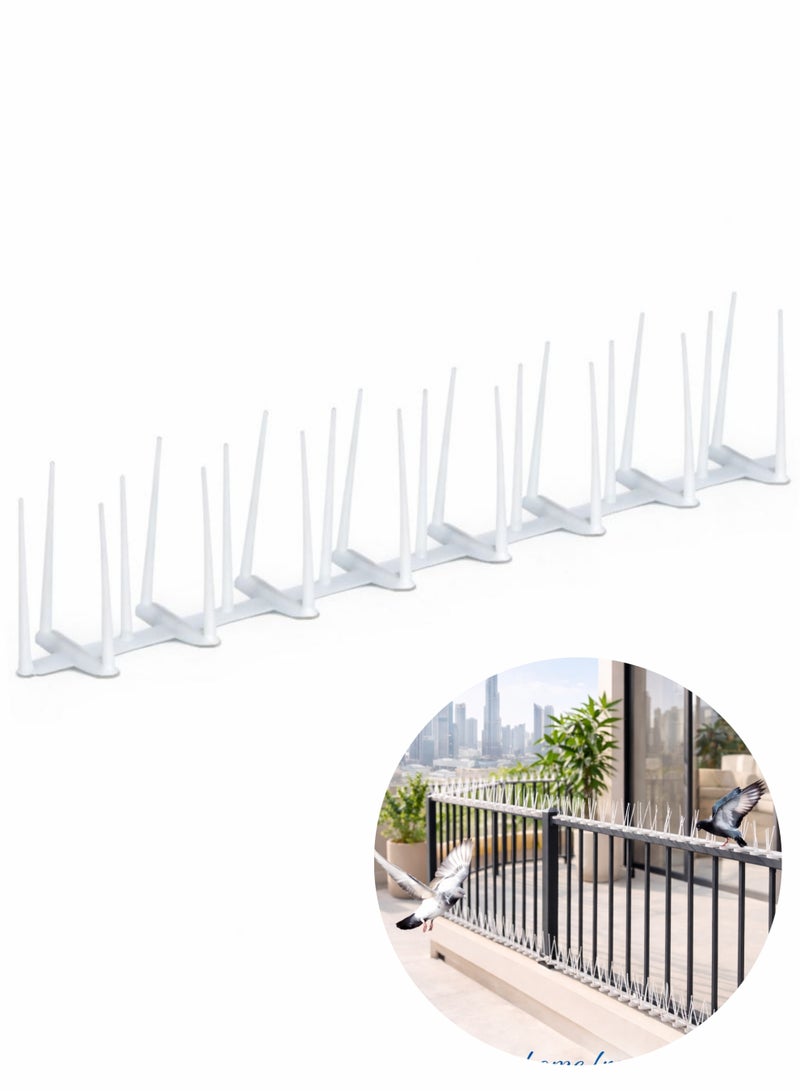 مسامير طاردة للطيور - 5 قطع من المسامير الآمنة والفعالة لردع الطيور للشرفات والحواف والأسوار والأسقف | مصنوعة من البلاستيك المقاوم للأشعة فوق البنفسجية لطرد الحمام | سهلة التركيب ومقاومة للعوامل الجوية للاستخدام الخارجي. - Image 2