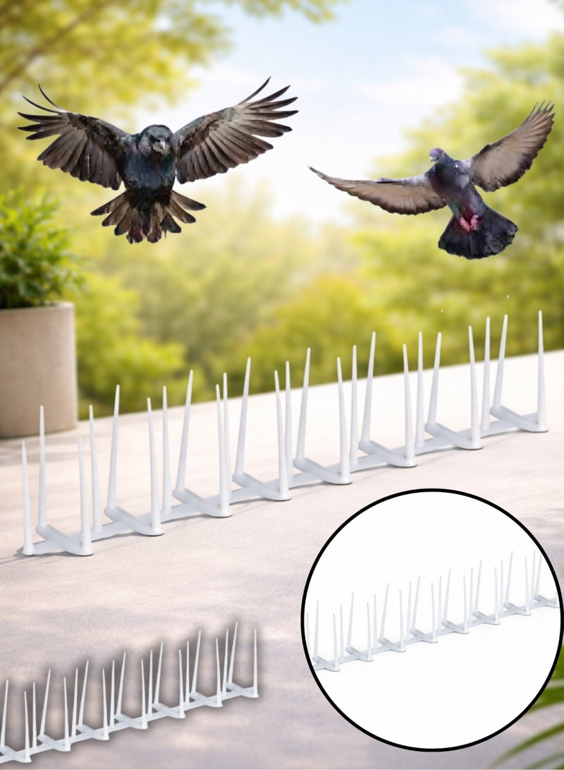 مسامير طاردة للطيور - 5 قطع من المسامير الآمنة والفعالة لردع الطيور للشرفات والحواف والأسوار والأسقف | مصنوعة من البلاستيك المقاوم للأشعة فوق البنفسجية لطرد الحمام | سهلة التركيب ومقاومة للعوامل الجوية للاستخدام الخارجي. - Image 1