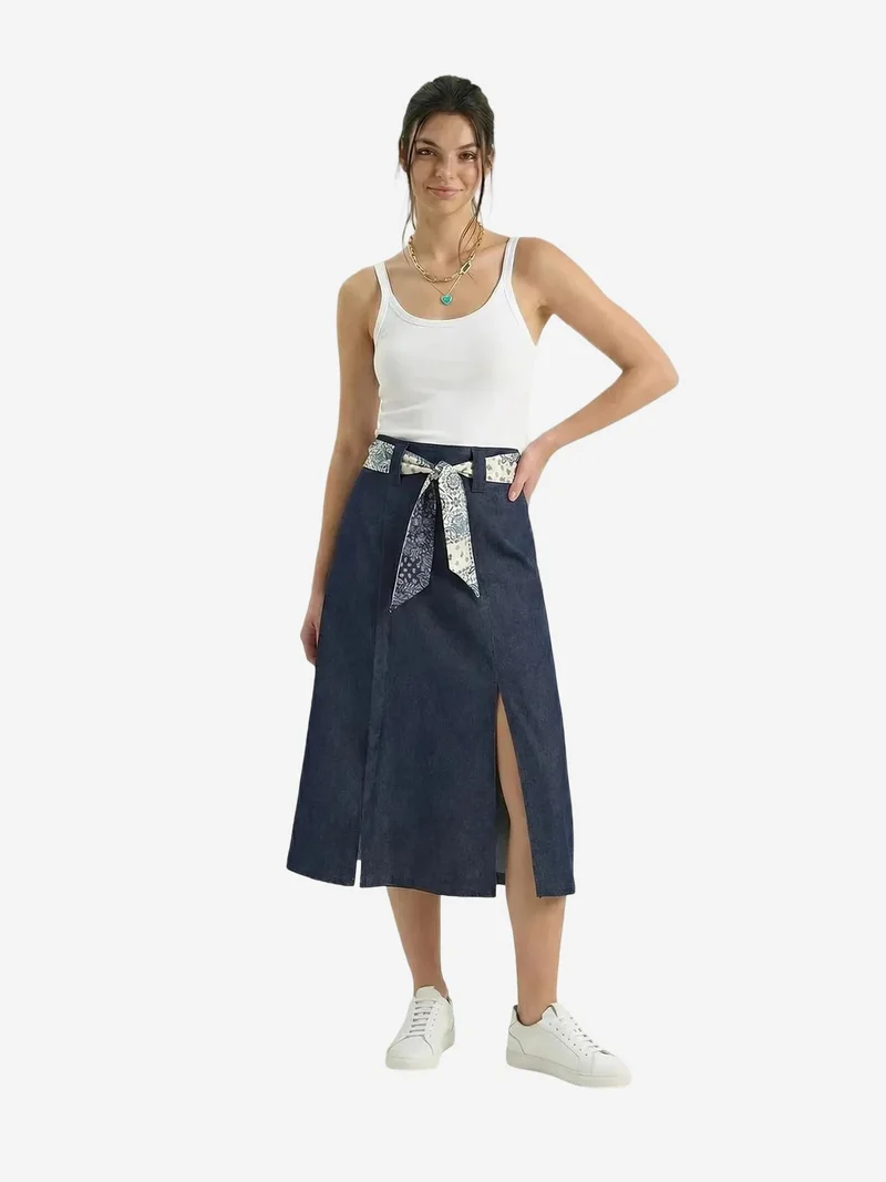 بيانكو لوتشي LUCCI High Waist Midi Skirt with Slit