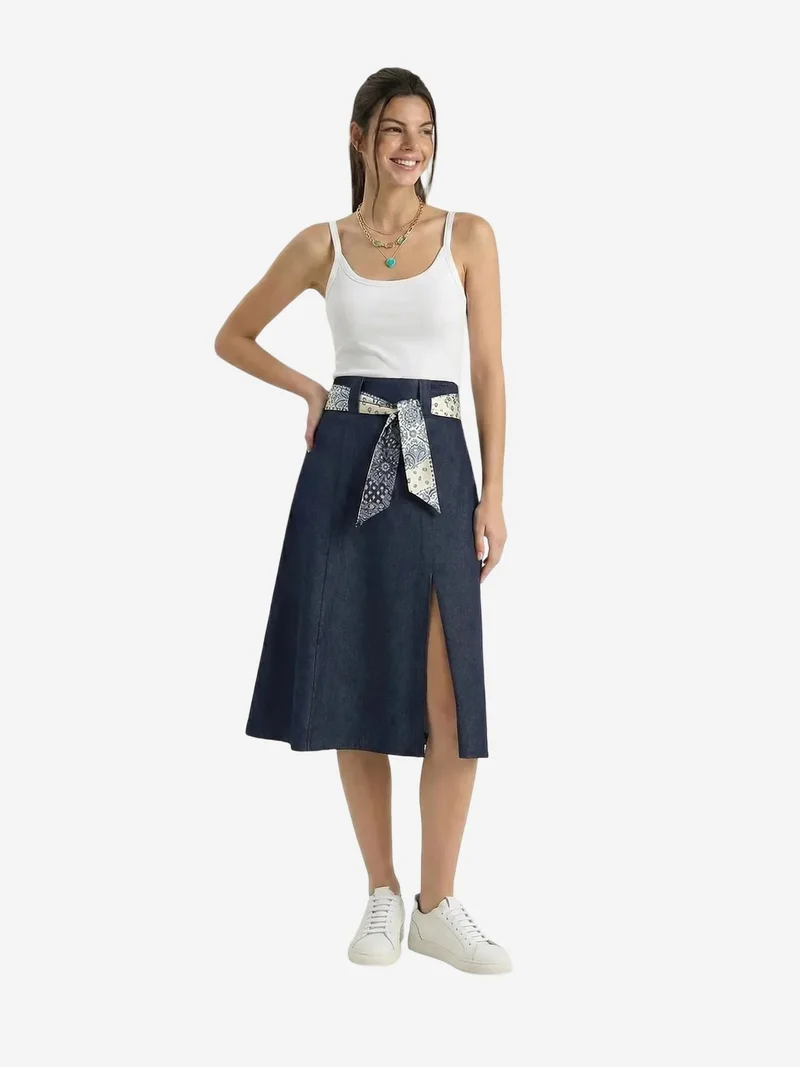 بيانكو لوتشي LUCCI High Waist Midi Skirt with Slit