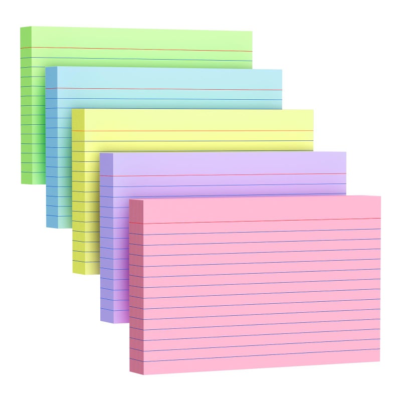 AILZFEI 200 Count Index Cards 4x6 Inch, Colored Flash Card (40 Sheets Each), Note Taking for Students, Teachers, Professionals, Study Note Cards for Office Home School - Image 1