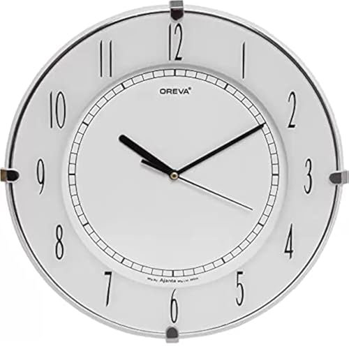 OREVA Plastic Round Shape Simple Small Analog Wall Clock (18.8 X 3.8 X 18.8 Cm, White, AQ-1547) - Image 1