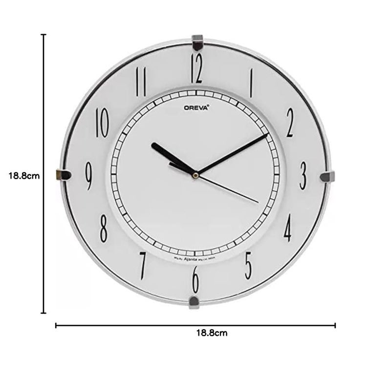 OREVA Plastic Round Shape Simple Small Analog Wall Clock (18.8 X 3.8 X 18.8 Cm, White, AQ-1547) - Image 3