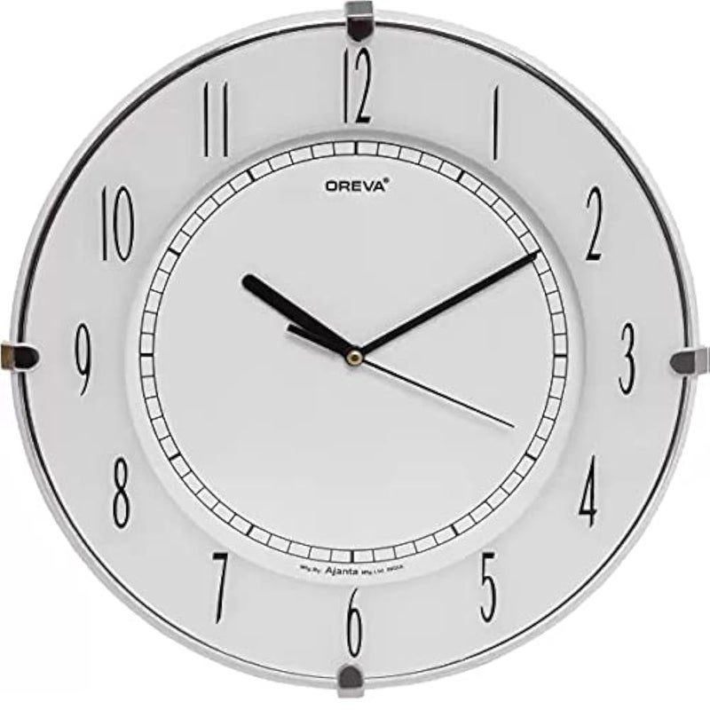 OREVA Plastic Round Shape Simple Small Analog Wall Clock (18.8 X 3.8 X 18.8 Cm, White, AQ-1547) - Image 5