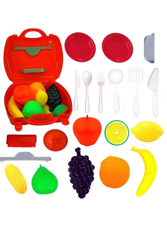 FunBlast Realistic Fruit Toy for Kids Pretend Play Toy for Girls Kitchen Toy for Kids - (22 Pcs; Multicolor) - Image 1