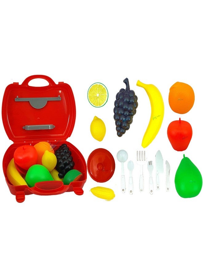 FunBlast Realistic Fruit Toy for Kids Pretend Play Toy for Girls Kitchen Toy for Kids - (22 Pcs; Multicolor) - Image 2