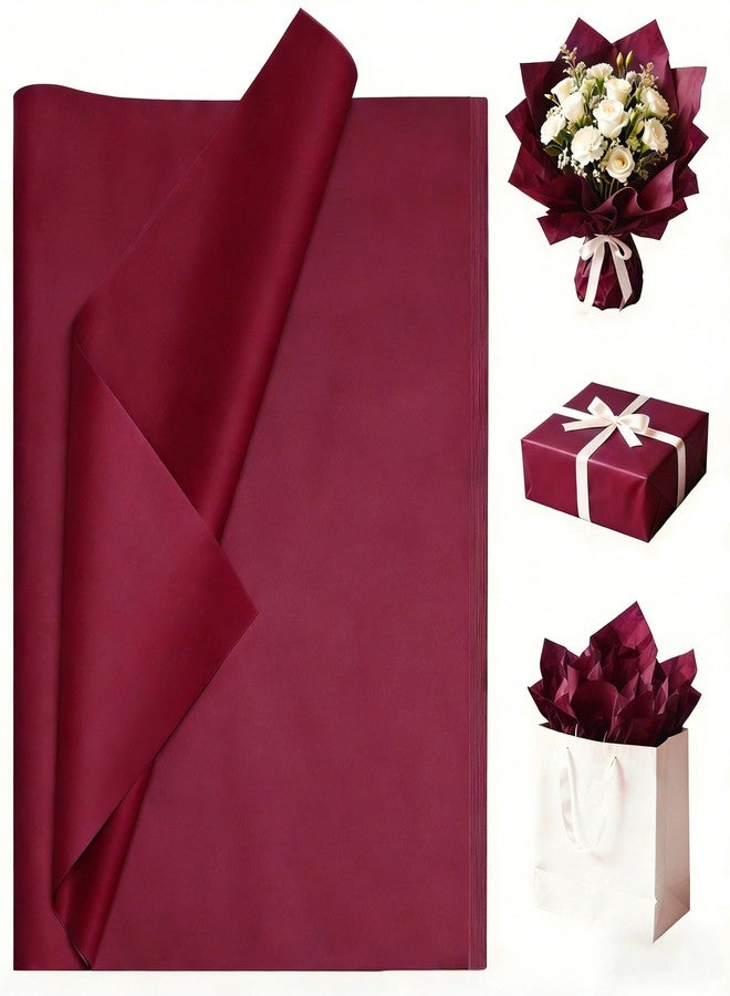 Luckonway 40 Sheets 20x20 Inch Burgundy Tissue Paper for Gift Bags – Bulk Gift Wrapping Paper for Christmas, Weddings, Parties & Art Crafts (Burgundy) - Image 1