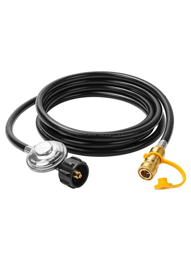 ArrogantF 12ft Heater Propane Hose with Regulator, 3/8" Quick Disconnect Replacement for F271803 Big Buddy Indoor Outdoor Heater, Barbecue Grill, Camper, Connect 10-100 Gallons Portable Propane Tank - Image 1