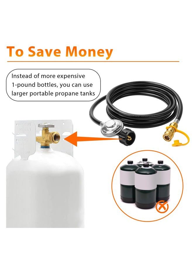ArrogantF 12ft Heater Propane Hose with Regulator, 3/8" Quick Disconnect Replacement for F271803 Big Buddy Indoor Outdoor Heater, Barbecue Grill, Camper, Connect 10-100 Gallons Portable Propane Tank - Image 5