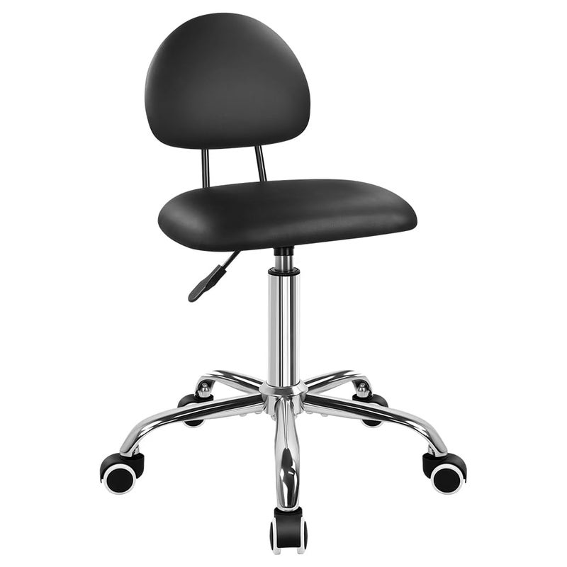 FURWOO Office Chair with Back Modern Minimalist Style 360 Swivel Stool with Wheels for Home Office Work Vanity Spa Shop Black - Image 1