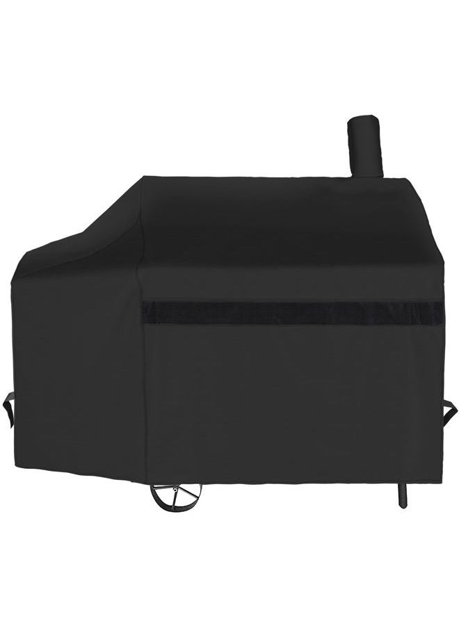 NEXCOVER Offset Smoker Cover - 60 Inch Waterproof Charcoal Grill Cover, Outdoor Heavy Duty BBQ Cover, Rip Resistant Smokestack Barbecue Cover for Brinkmann Char-Broil Weber Nexgrill, Black. - Image 1