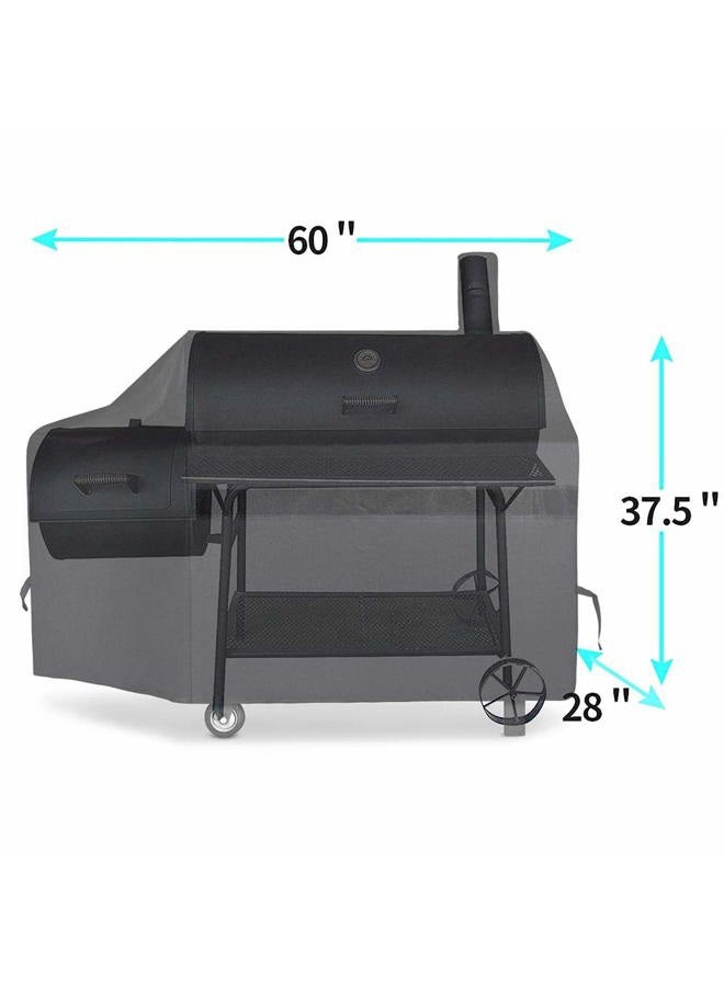 NEXCOVER Offset Smoker Cover - 60 Inch Waterproof Charcoal Grill Cover, Outdoor Heavy Duty BBQ Cover, Rip Resistant Smokestack Barbecue Cover for Brinkmann Char-Broil Weber Nexgrill, Black. - Image 2