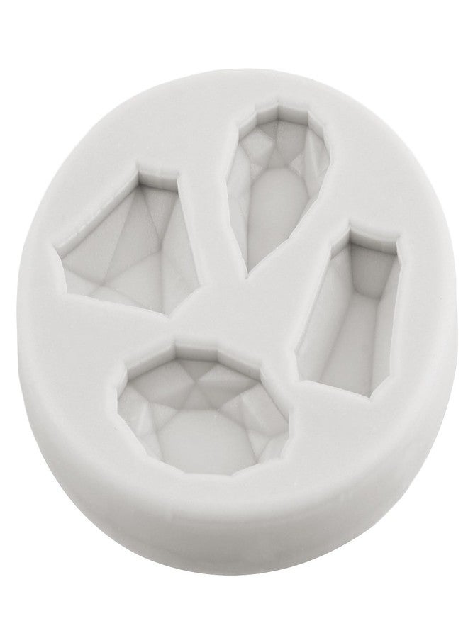 MINFEIDMS Gem Diamond Silicone Mold Jewelry Brooch Fondant Molds For Cake Decorating Cupcake Topper Candy Chocolate Polymer Clay Gum Paste Set of 4 - Image 4