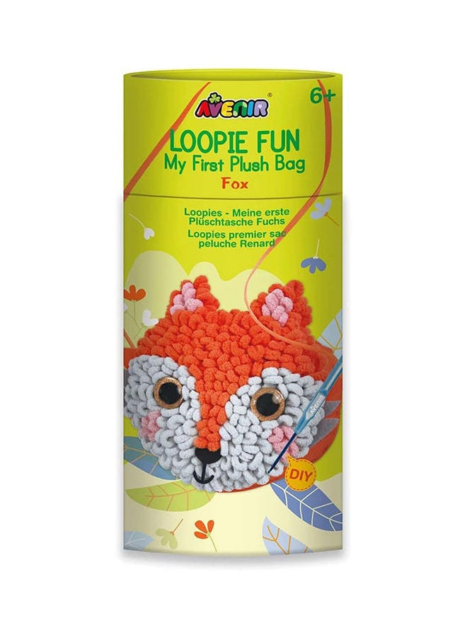 Avenir - Loopie Fun My First Plush Bag Kit Fox Learn to Sew With Loopies! Complete Kit With Felt, Soft Yarn, Crochet Hook, and Step-by-step Instructions Safe & Easy to Use Kids Aged 3+ - Image 1