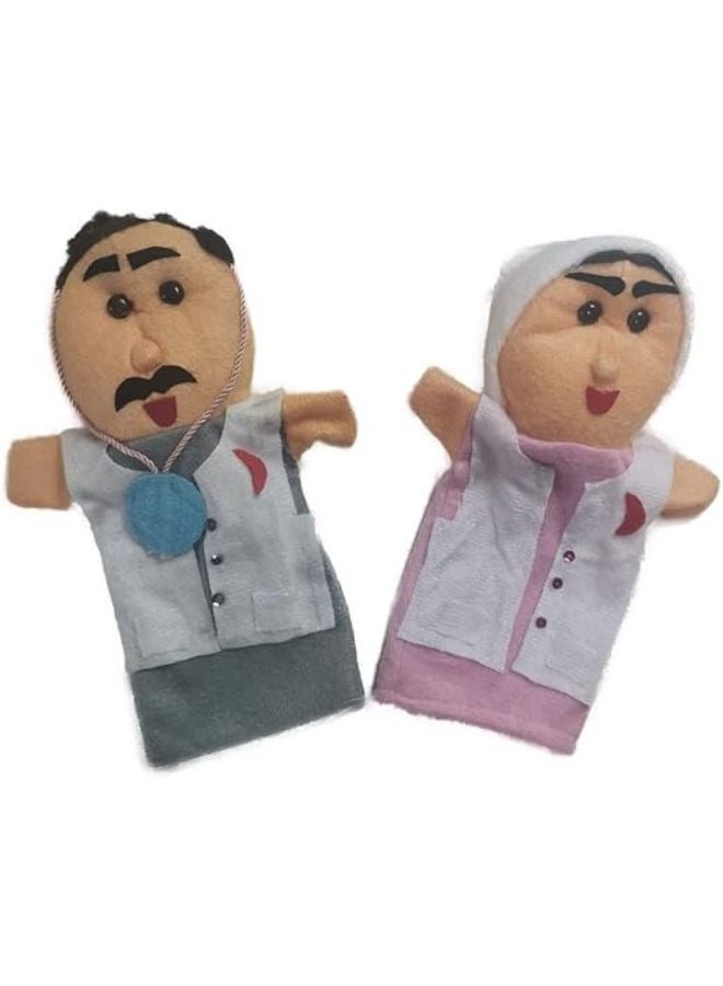 Hand Puppets for pretend play,theatres, schools, and fun activities for children,boys and girls, Hand Puppets in distinctive shapes, a theatrical doll(Doctor and Doctor) 